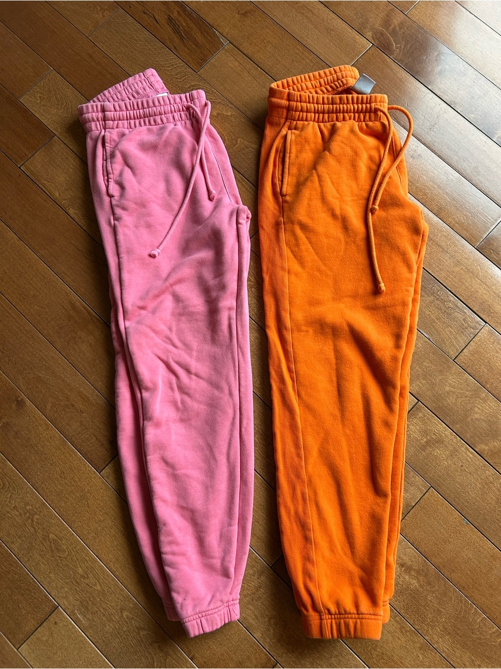 Aritzia Pink & Orange Fleece Jogger Pants
